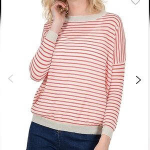 Molly BrackenStriped Long-Sleeve Sweater